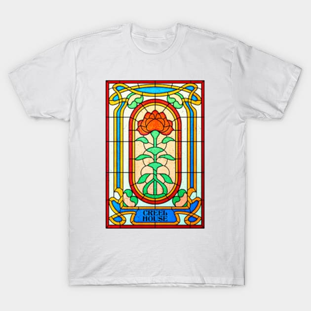 Stained glass window door of the cursed house T-Shirt by Scud"